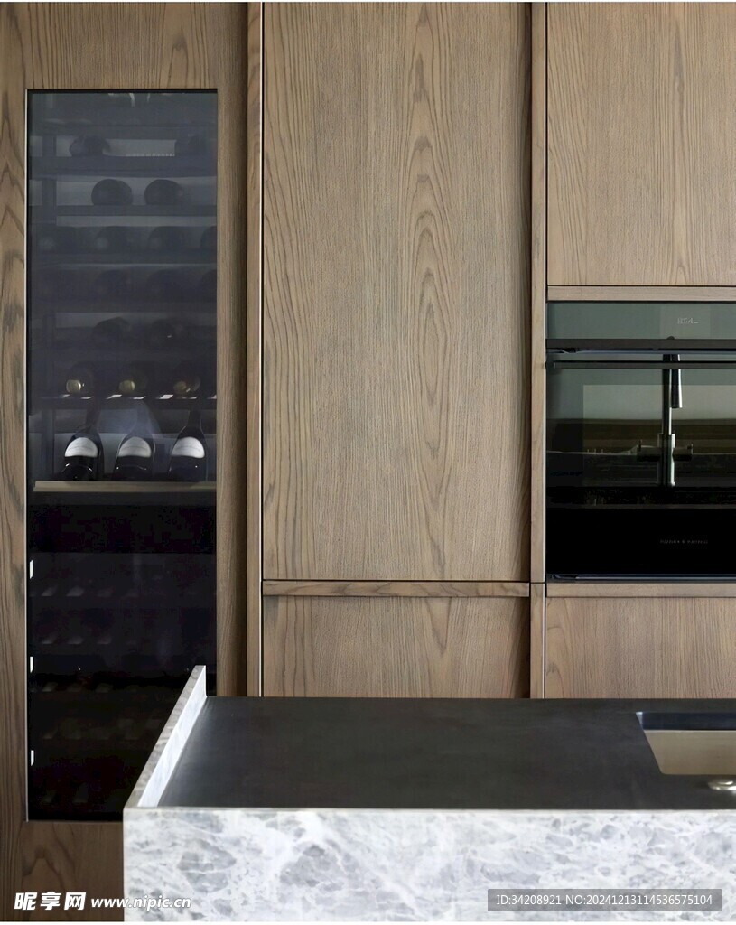 骨骼线胡桃木复古中式风格柜子门