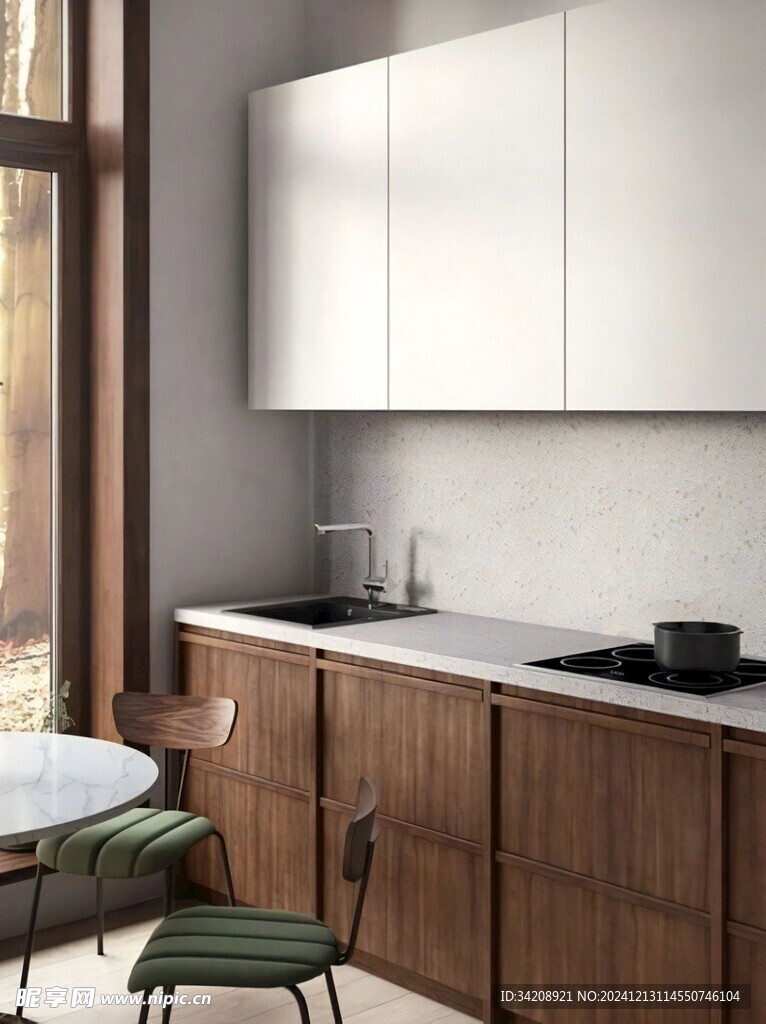 骨骼线胡桃木复古中式风格柜子门