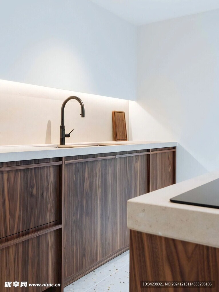 骨骼线胡桃木复古中式风格柜子门