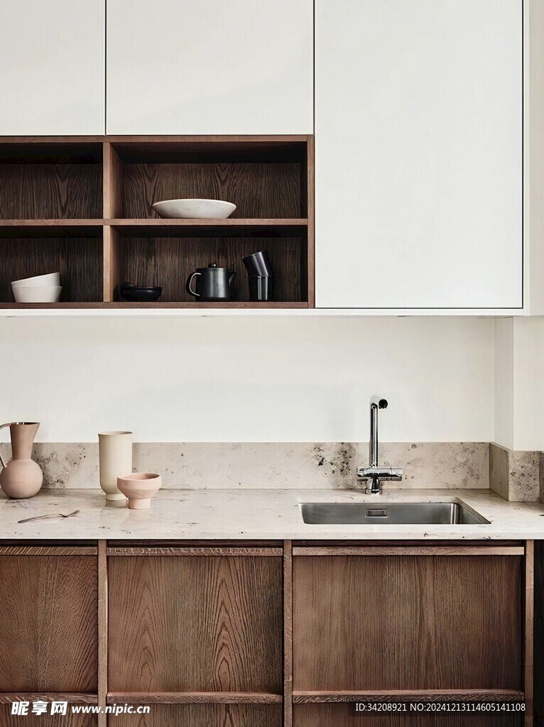 骨骼线胡桃木复古中式风格柜子门