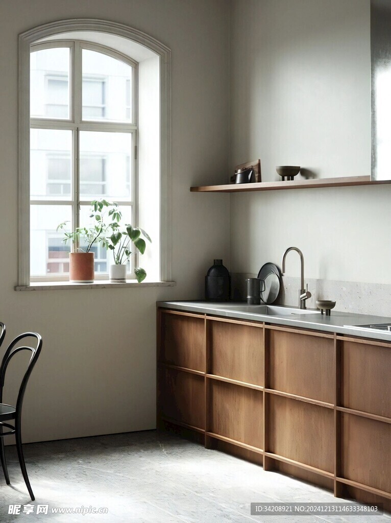 骨骼线胡桃木复古中式风格柜子门