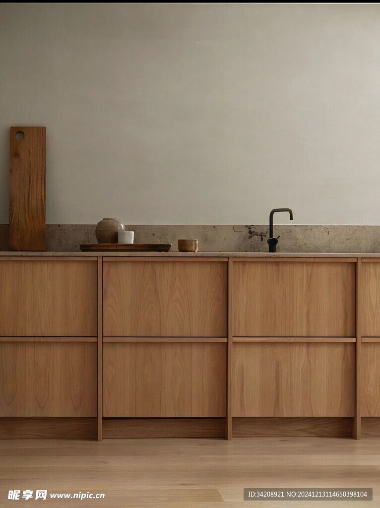 骨骼线胡桃木复古中式风格柜子门