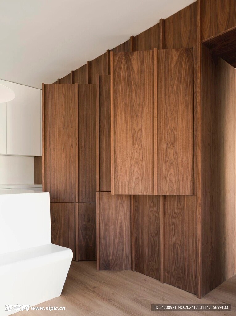 骨骼线胡桃木复古中式风格柜子门