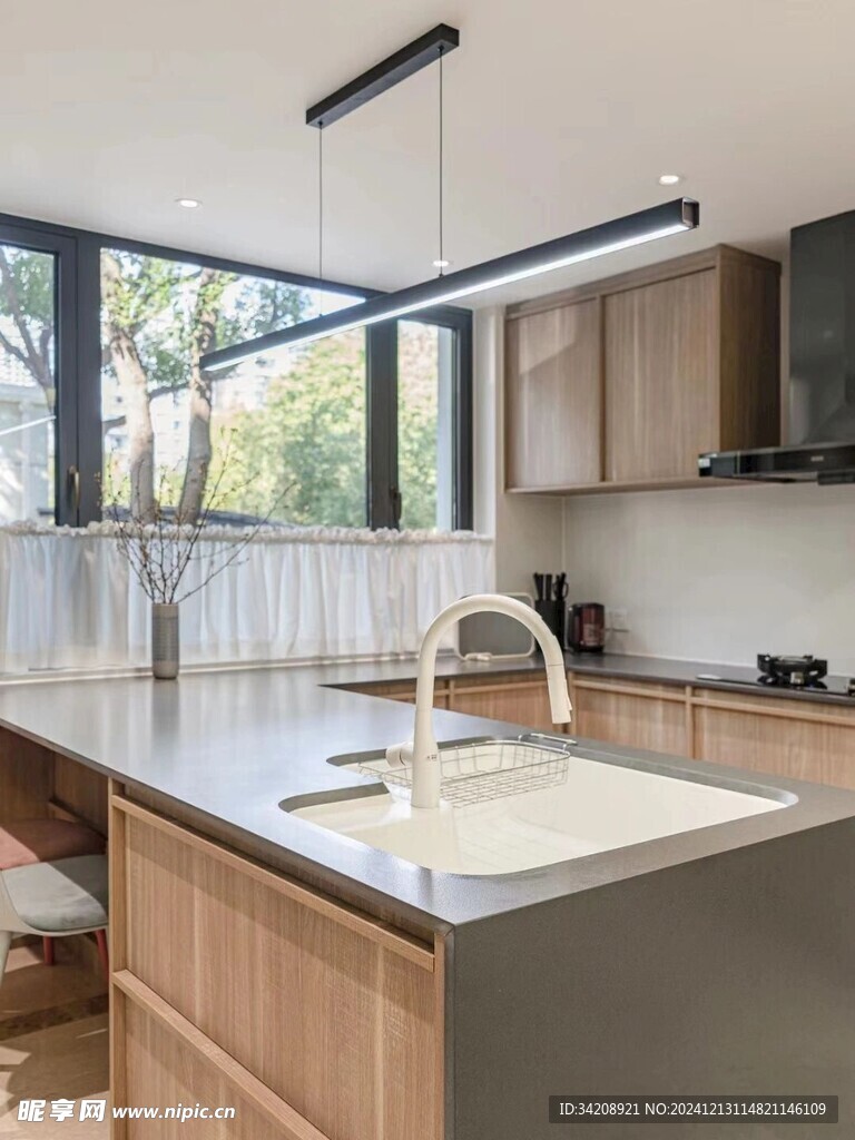 骨骼线胡桃木复古中式风格柜子门