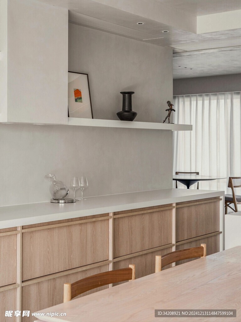 骨骼线胡桃木复古中式风格柜子门