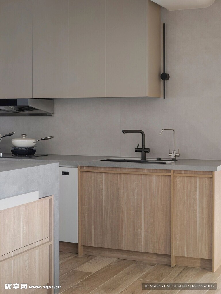 骨骼线胡桃木复古中式风格柜子门