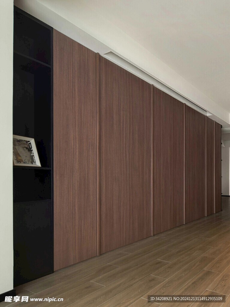 骨骼线胡桃木复古中式风格柜子门