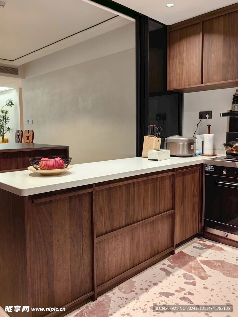 骨骼线胡桃木复古中式风格柜子门