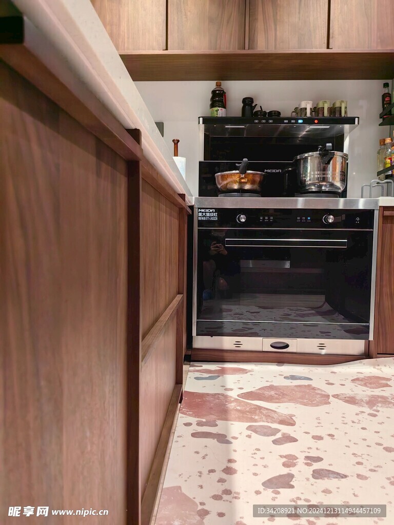 骨骼线胡桃木复古中式风格柜子门