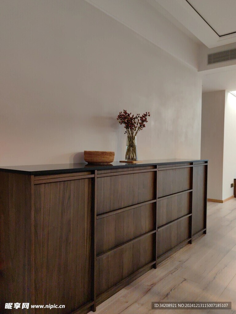 骨骼线胡桃木复古中式风格柜子门