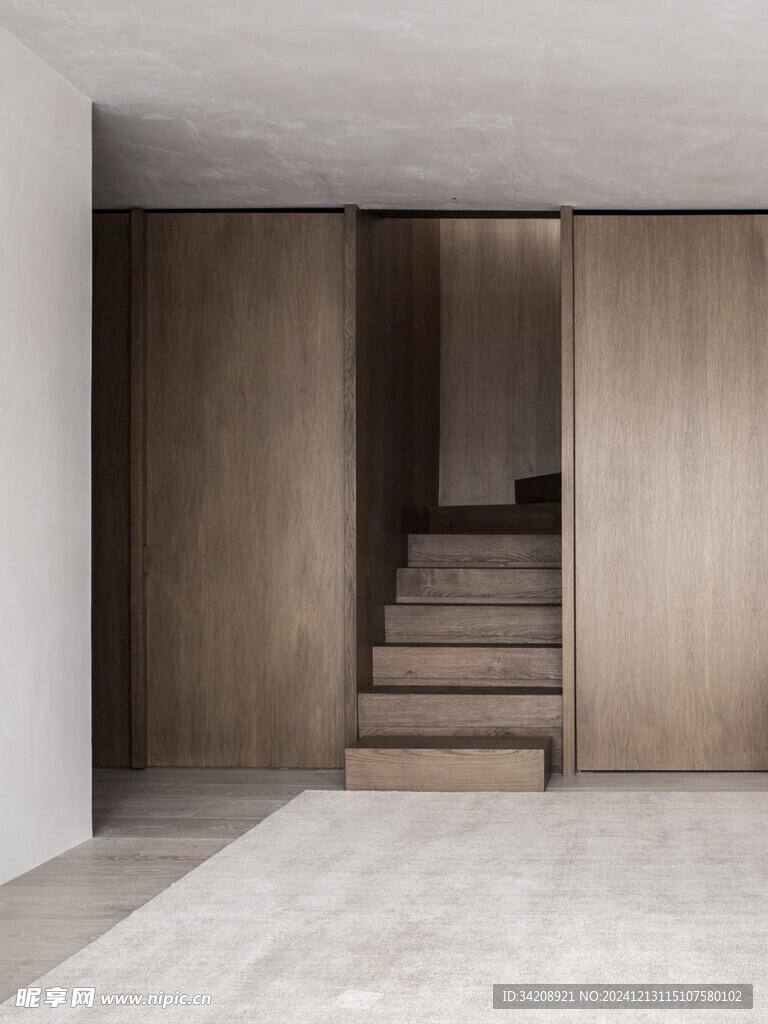 骨骼线胡桃木复古中式风格柜子门