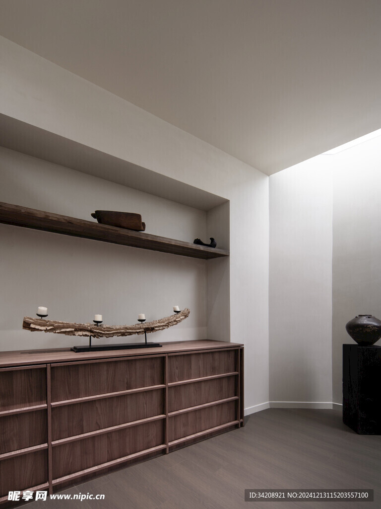 骨骼线胡桃木复古中式风格柜子门