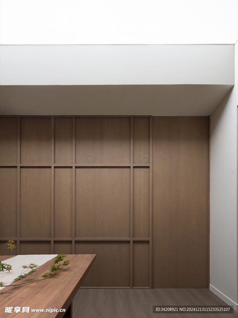 骨骼线胡桃木复古中式风格柜子门