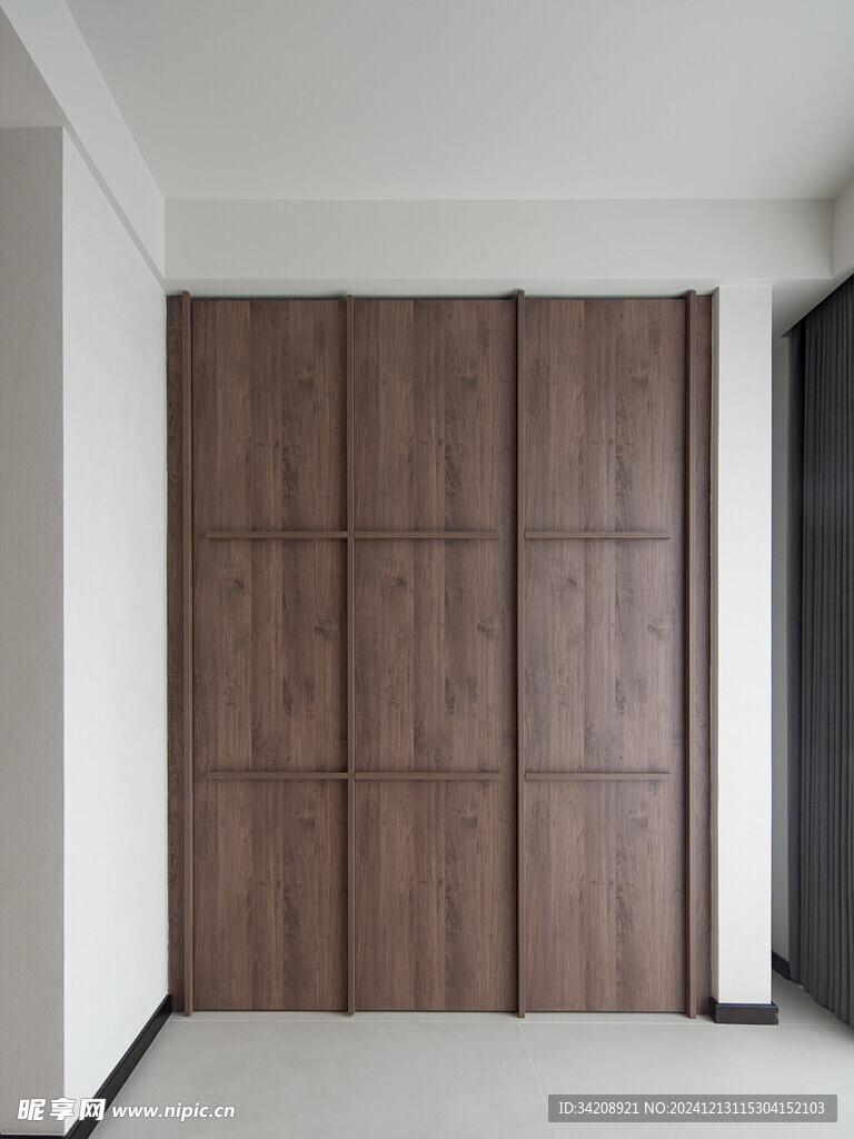 骨骼线胡桃木复古中式风格柜子门