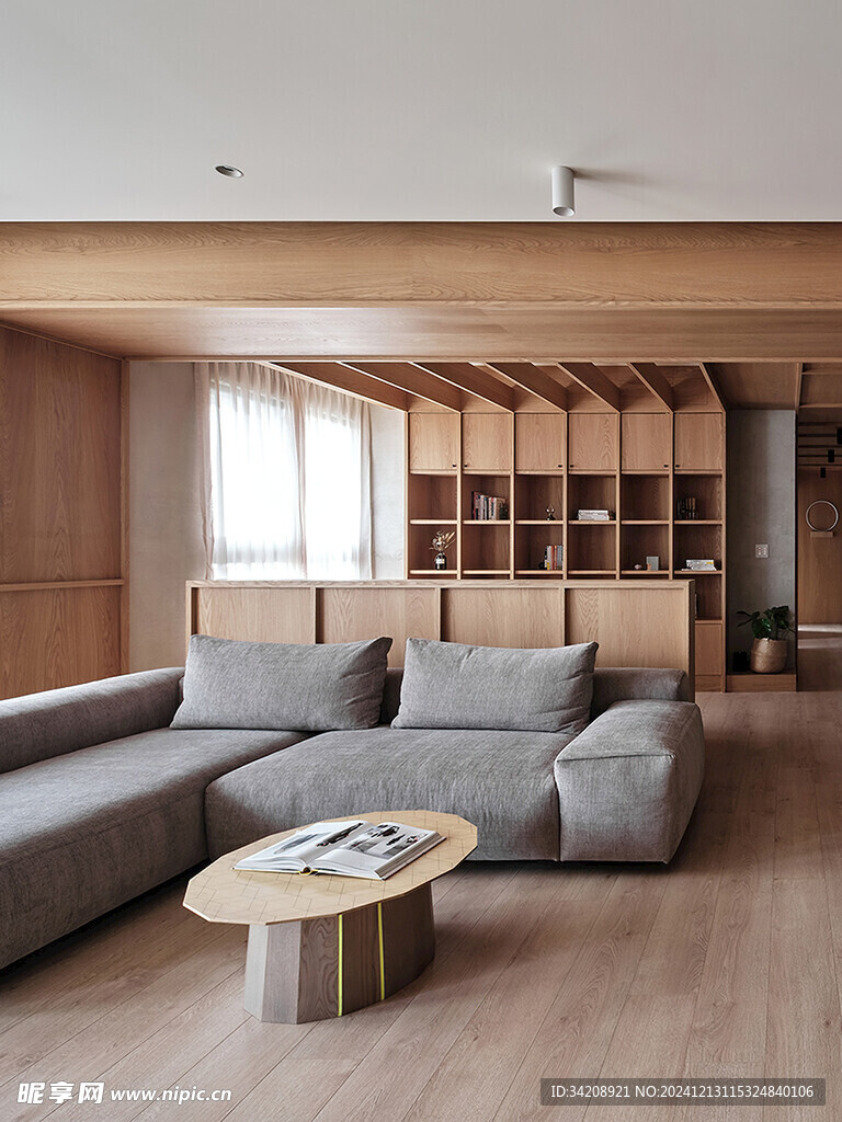 骨骼线胡桃木复古中式风格柜子门