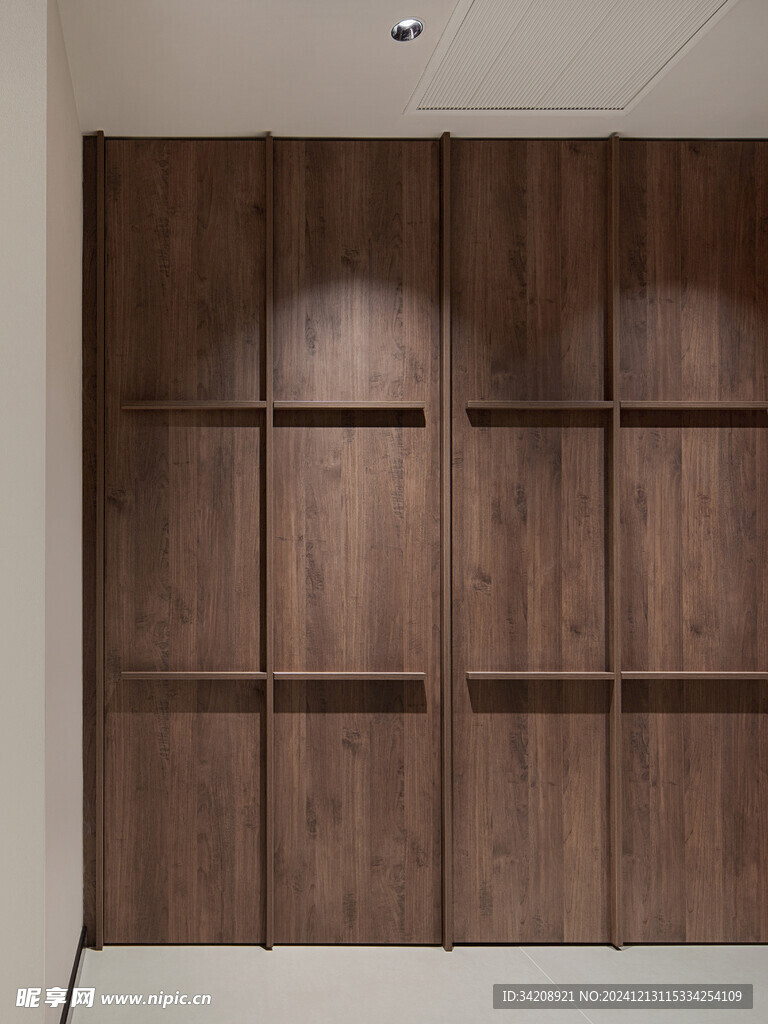 骨骼线胡桃木复古中式风格柜子门