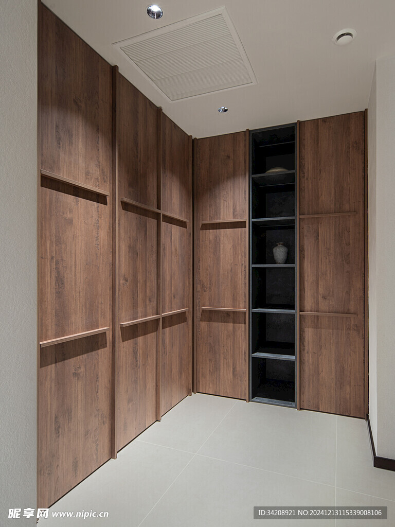 骨骼线胡桃木复古中式风格柜子门