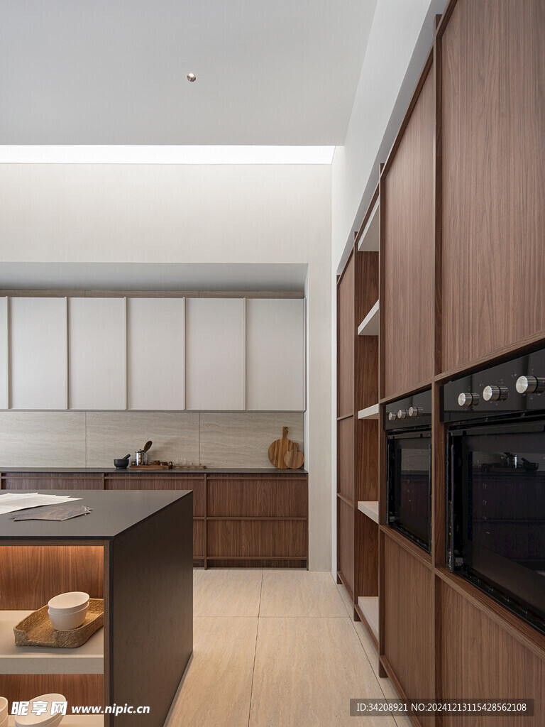 骨骼线胡桃木复古中式风格柜子门