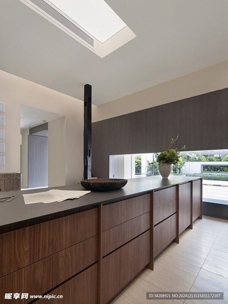 骨骼线胡桃木复古中式风格柜子门