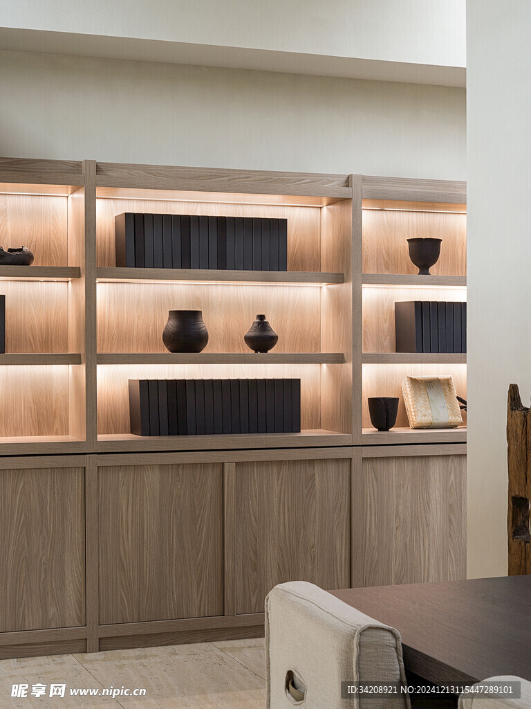 骨骼线胡桃木复古中式风格柜子门