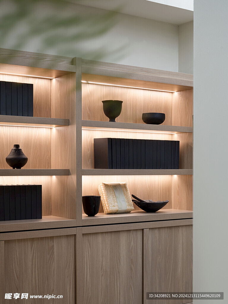 骨骼线胡桃木复古中式风格柜子门