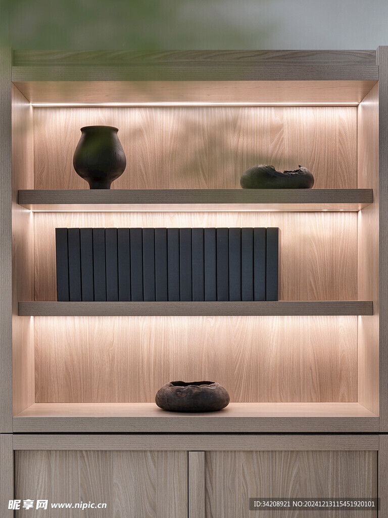 骨骼线胡桃木复古中式风格柜子门