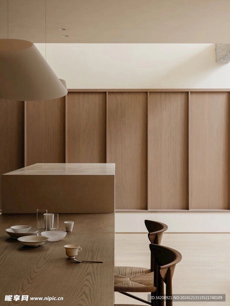 骨骼线胡桃木复古中式风格柜子门