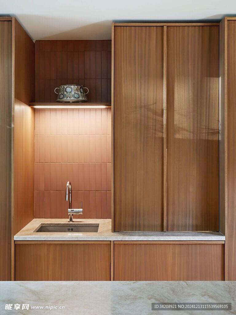 骨骼线胡桃木复古中式风格柜子门