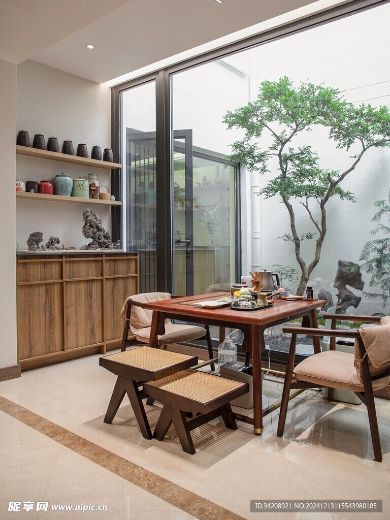 骨骼线胡桃木复古中式风格柜子门