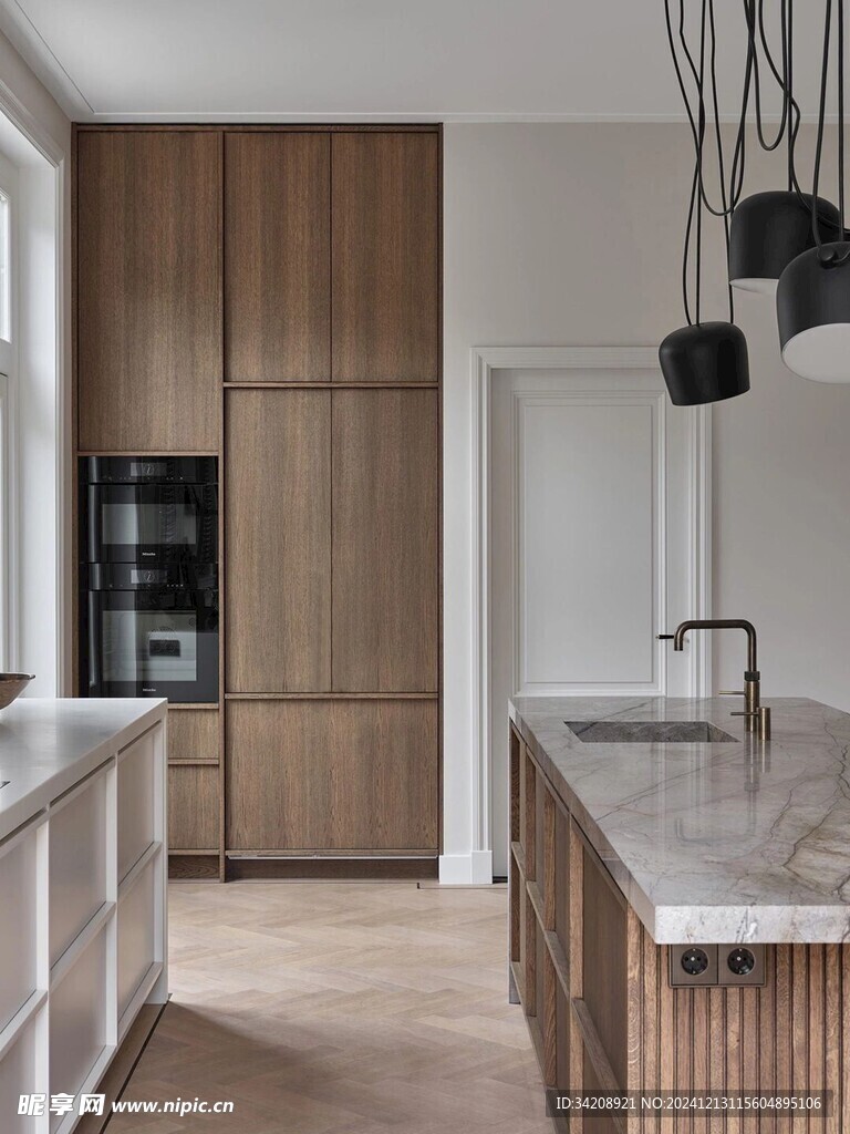 骨骼线胡桃木复古中式风格柜子门