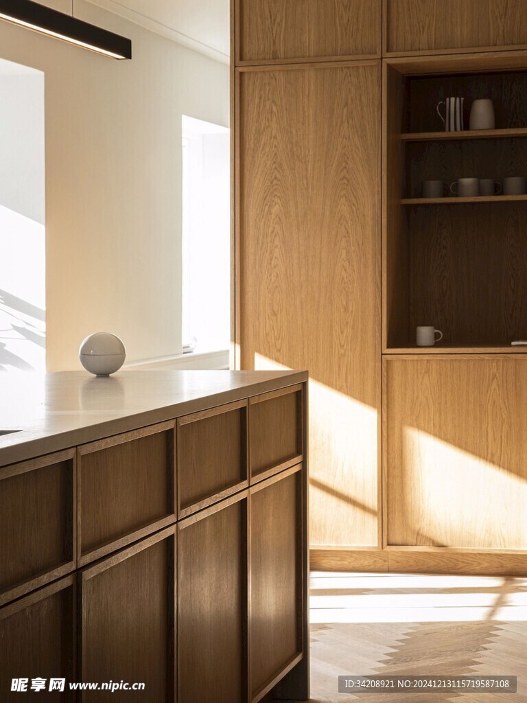 骨骼线胡桃木复古中式风格柜子门