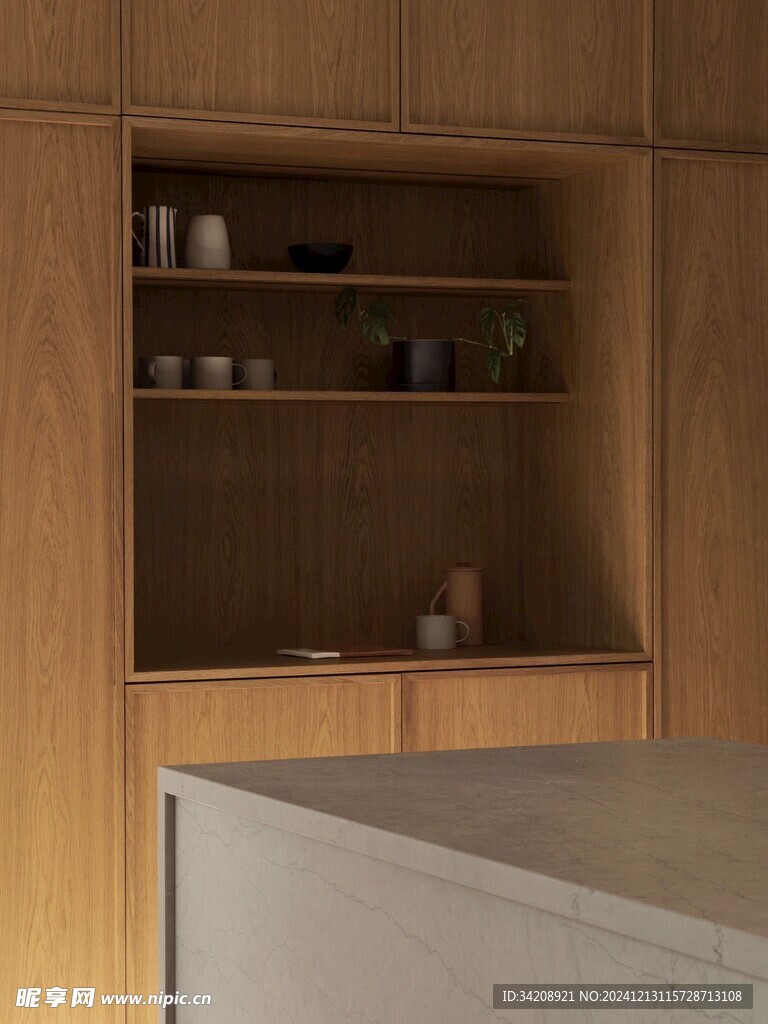 骨骼线胡桃木复古中式风格柜子门