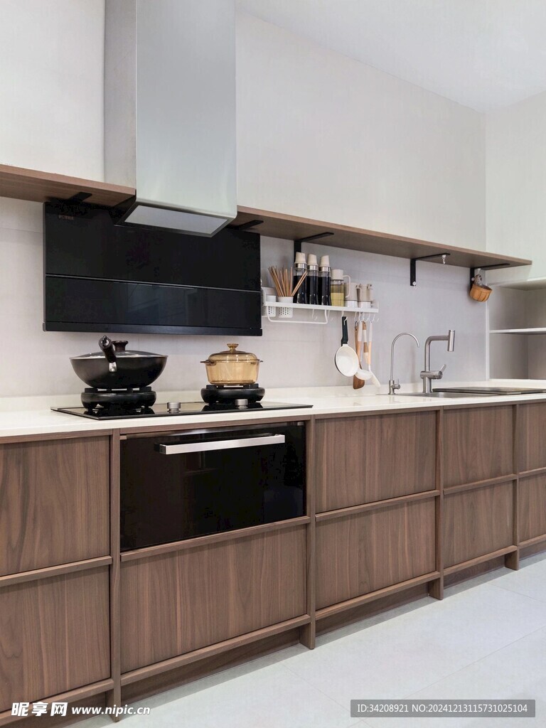 骨骼线胡桃木复古中式风格柜子门