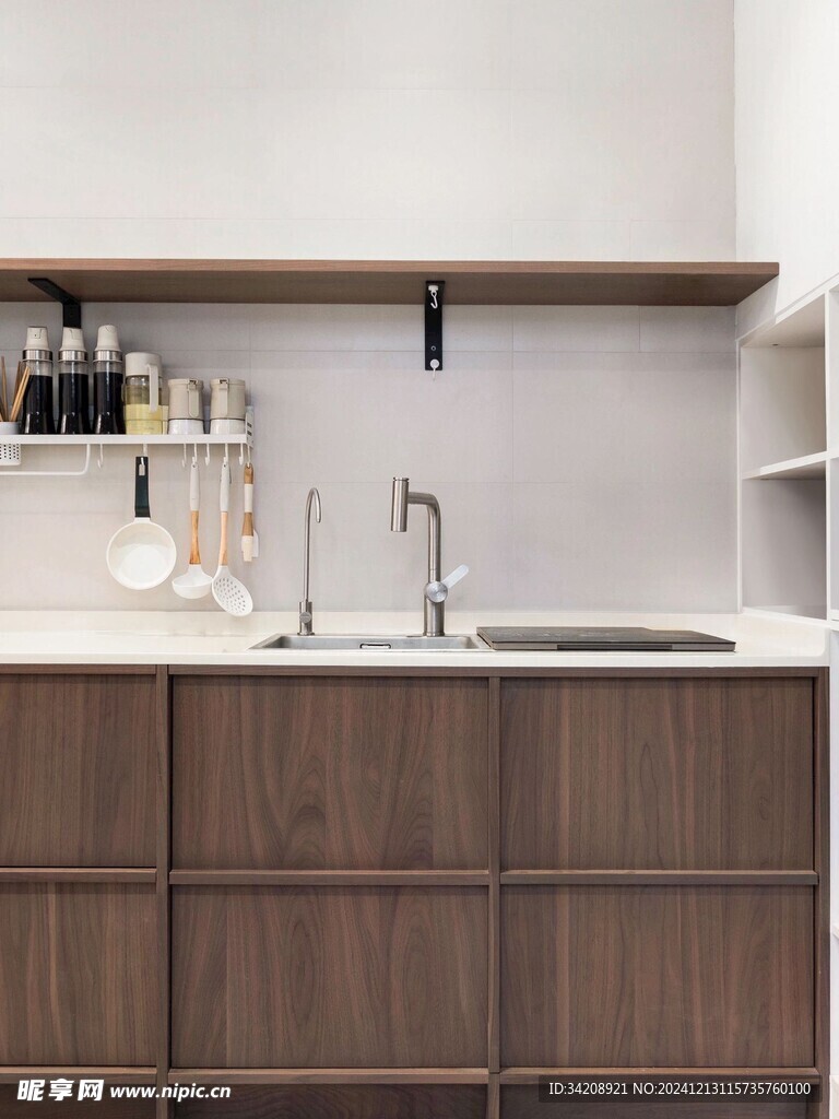 骨骼线胡桃木复古中式风格柜子门