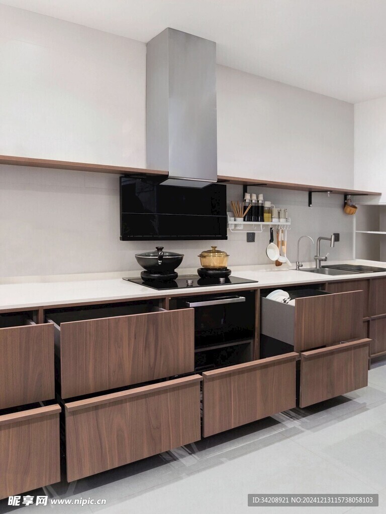 骨骼线胡桃木复古中式风格柜子门