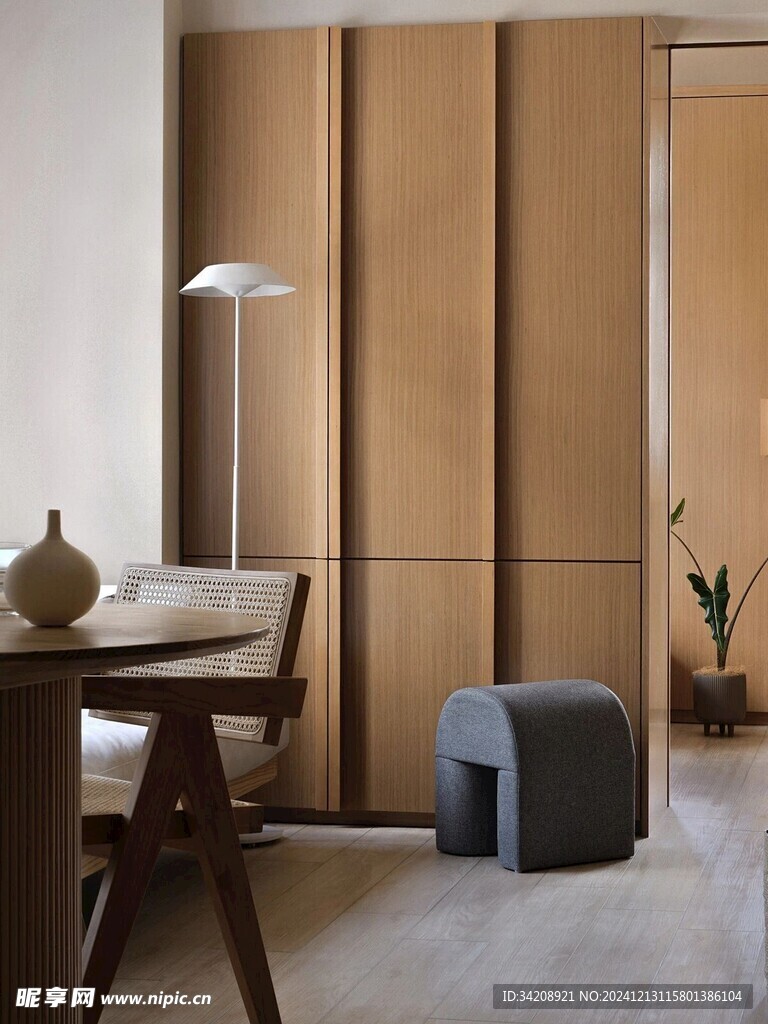 骨骼线胡桃木复古中式风格柜子门