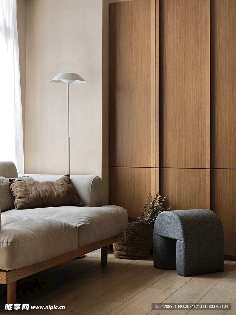 骨骼线胡桃木复古中式风格柜子门