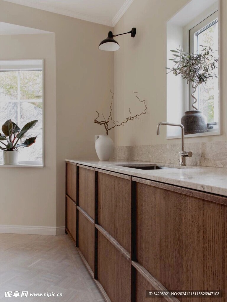 骨骼线胡桃木复古中式风格柜子门