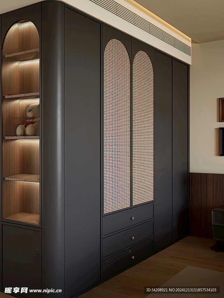 全屋定制弧形转角柜子柜体装修