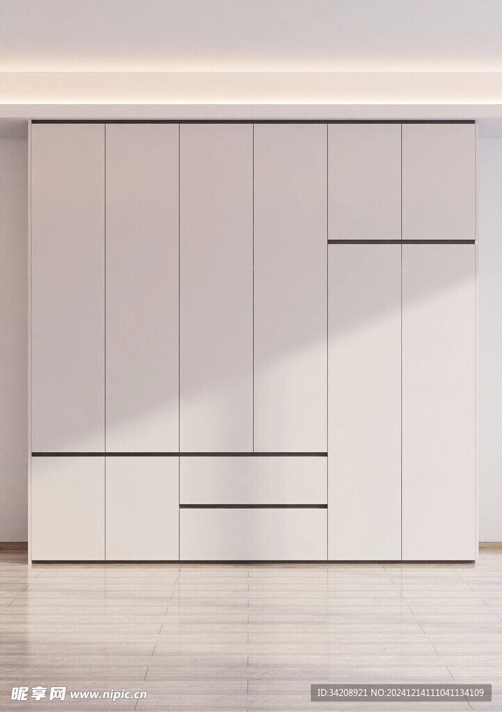 一门到顶分段衣柜高级感全屋定制