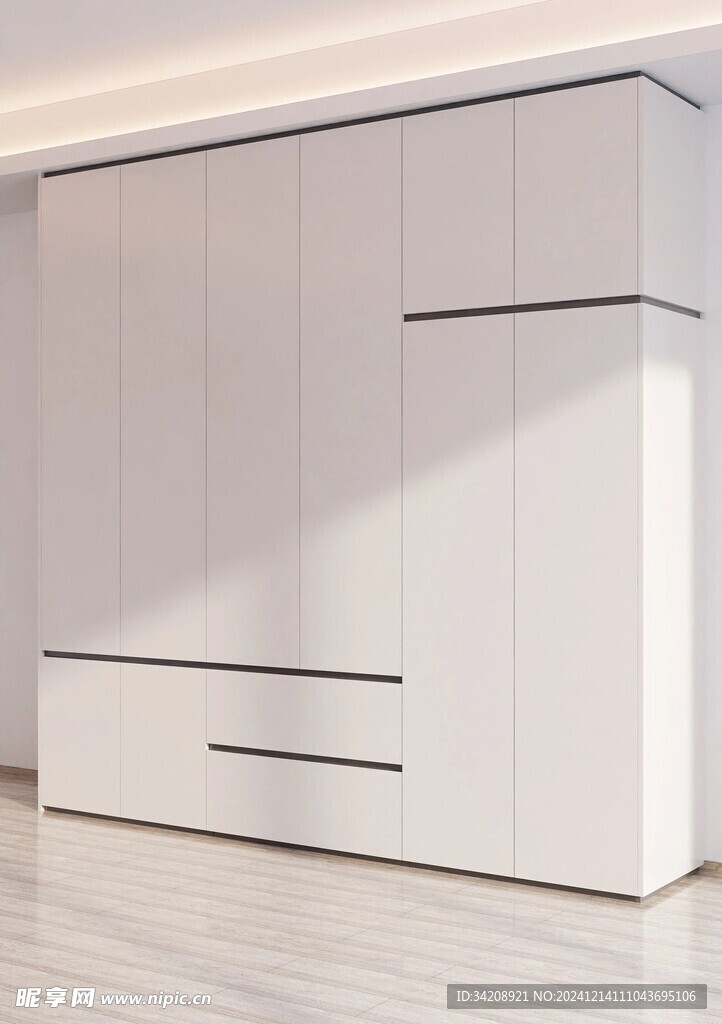 一门到顶分段衣柜高级感全屋定制