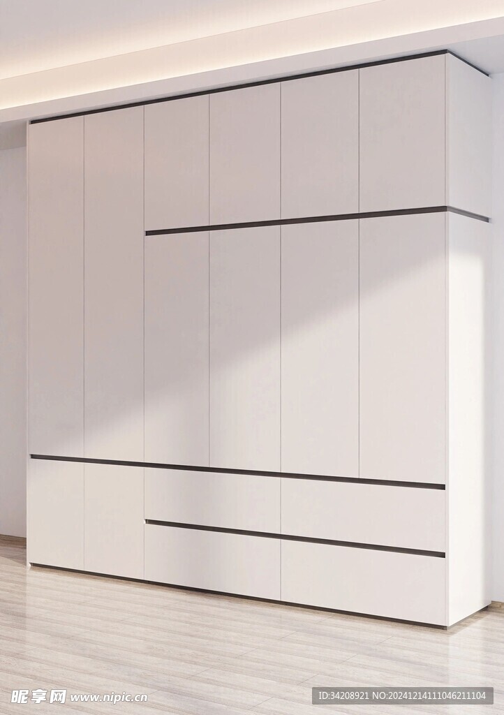 一门到顶分段衣柜高级感全屋定制