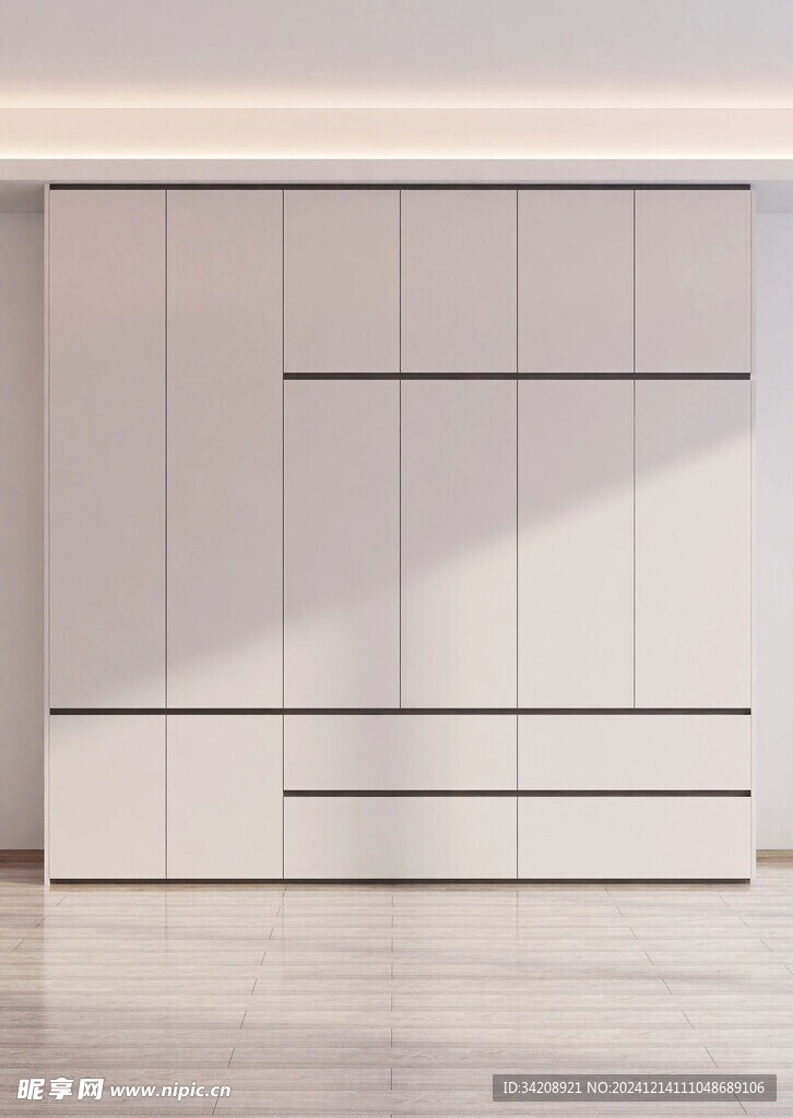 一门到顶分段衣柜高级感全屋定制