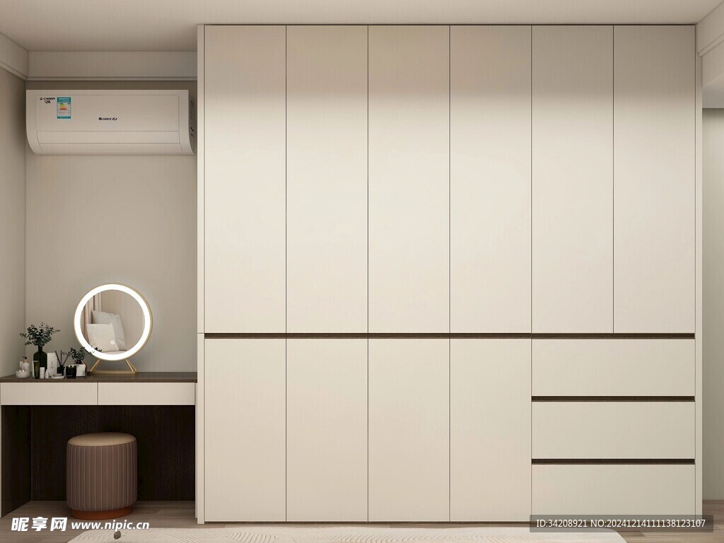 一门到顶分段衣柜高级感全屋定制