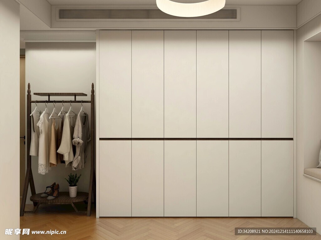 一门到顶分段衣柜高级感全屋定制