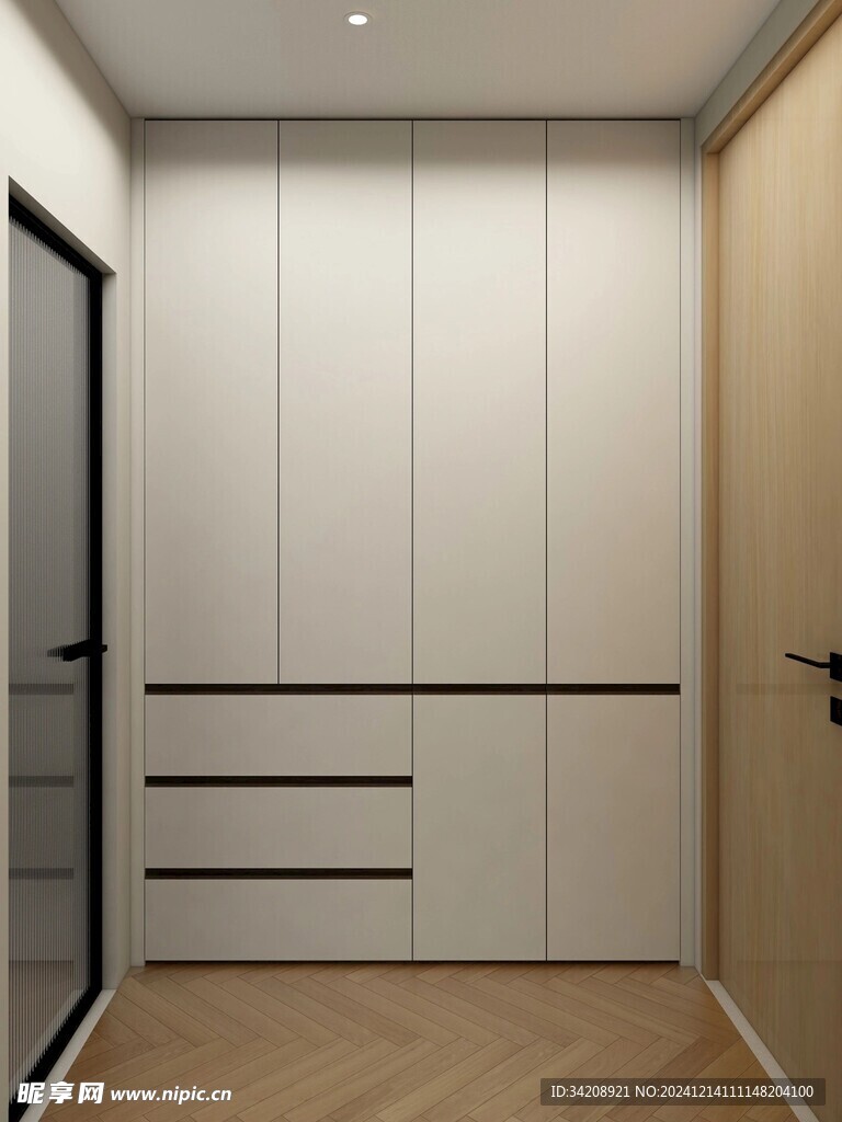 一门到顶分段衣柜高级感全屋定制