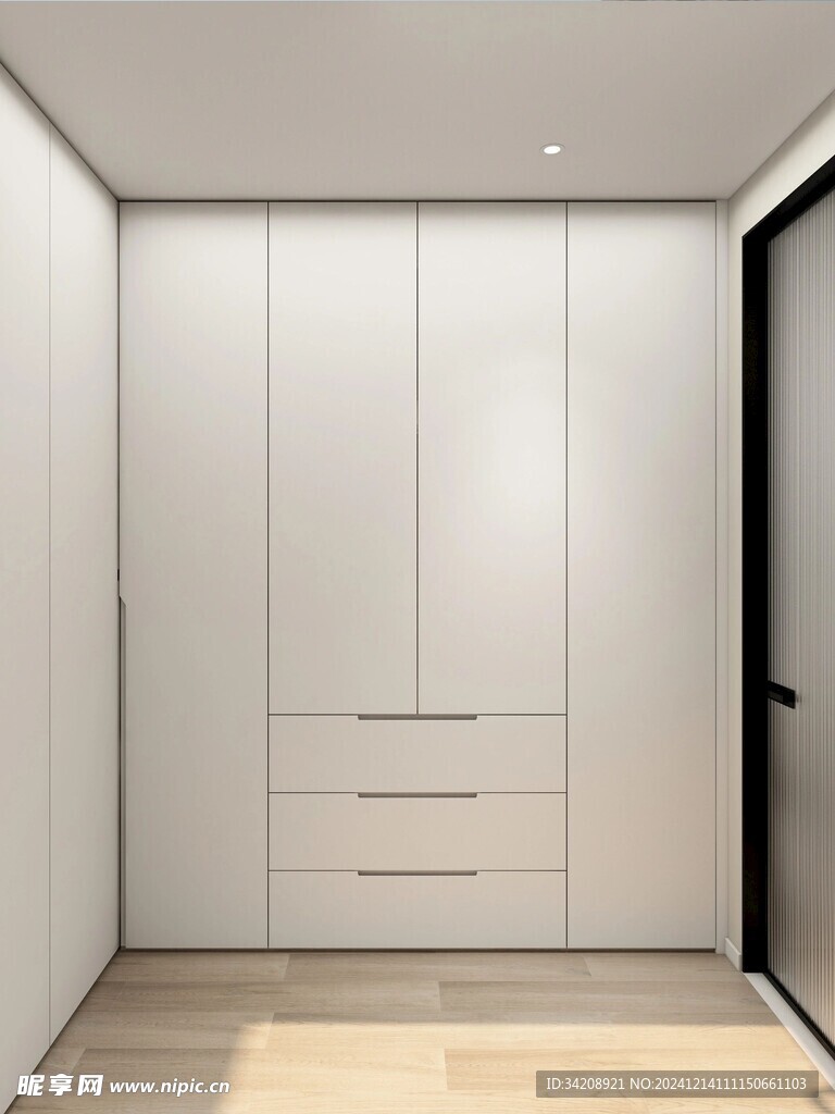 一门到顶分段衣柜高级感全屋定制