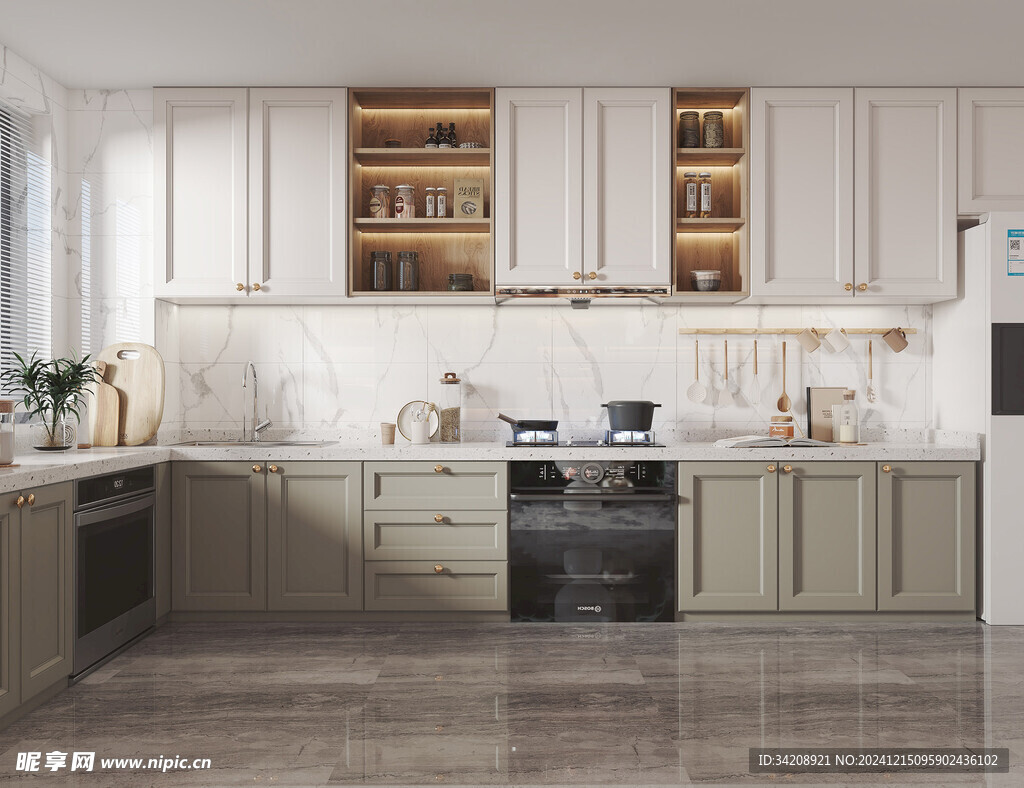 餐厅厨房餐边柜岛台现代简约装修