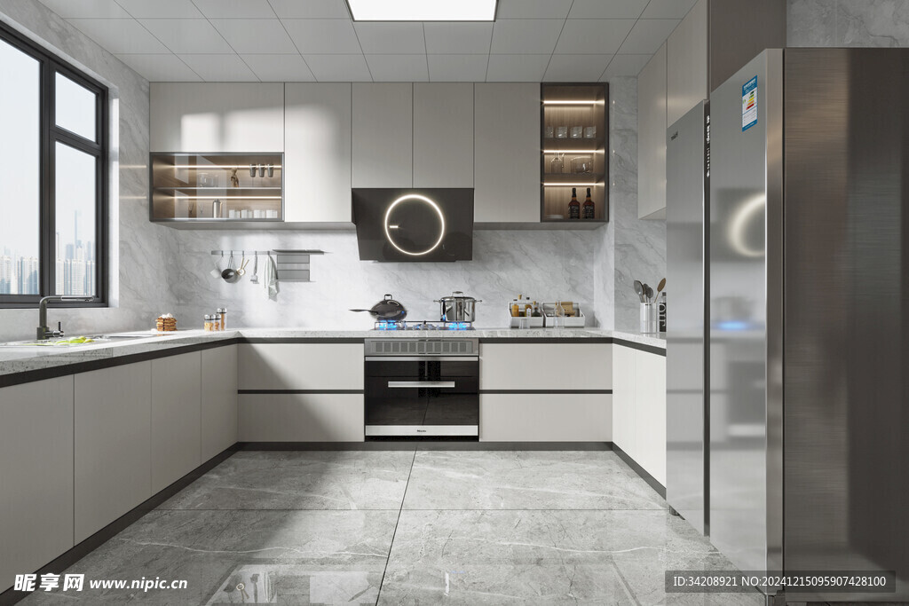 餐厅厨房餐边柜岛台现代简约装修