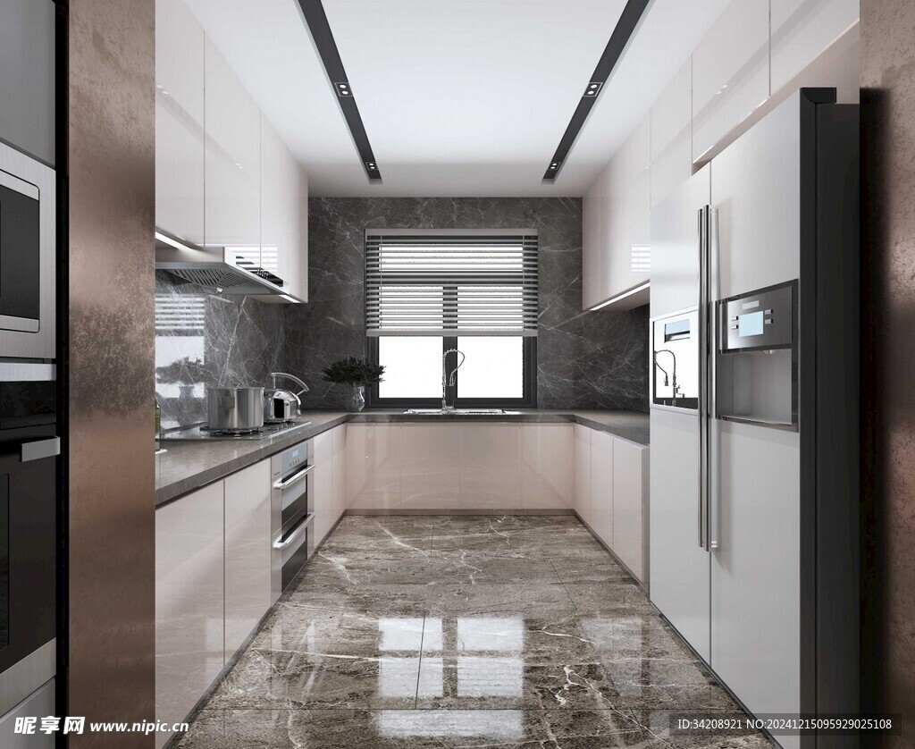 餐厅厨房餐边柜岛台现代简约装修